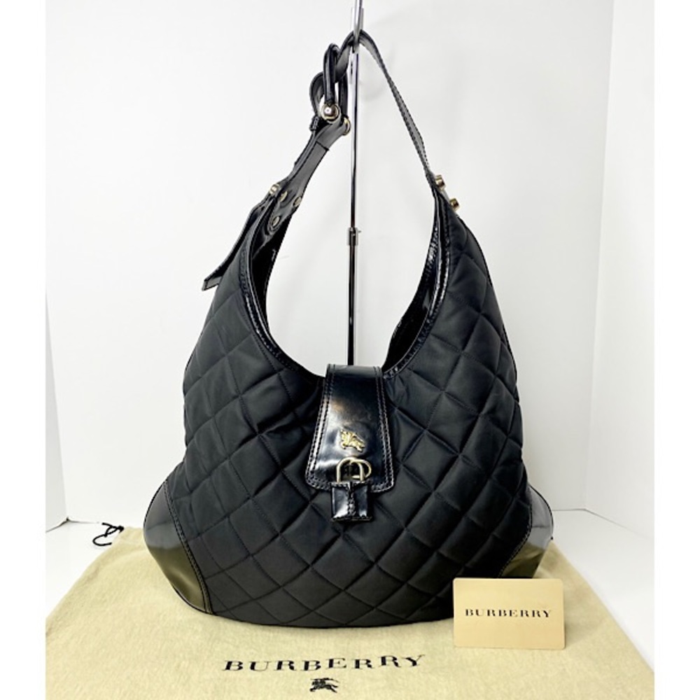 Authentic Burberry ‘Brooke’ Quilted Nylon Hobo Bag